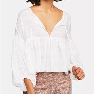 Free People Beaumont Mews Cropped Flowy top